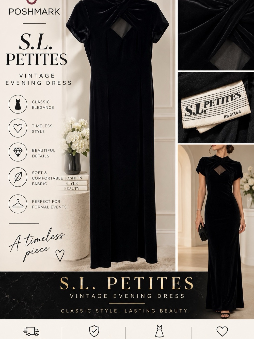 Vintage velvet classic dress
